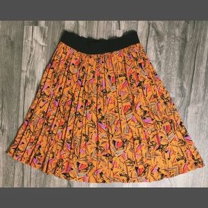 Vintage geometric pleated swing skirt Size 10